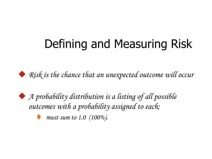 defining and measuring risk