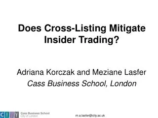 Does Cross-Listing Mitigate Insider Trading?