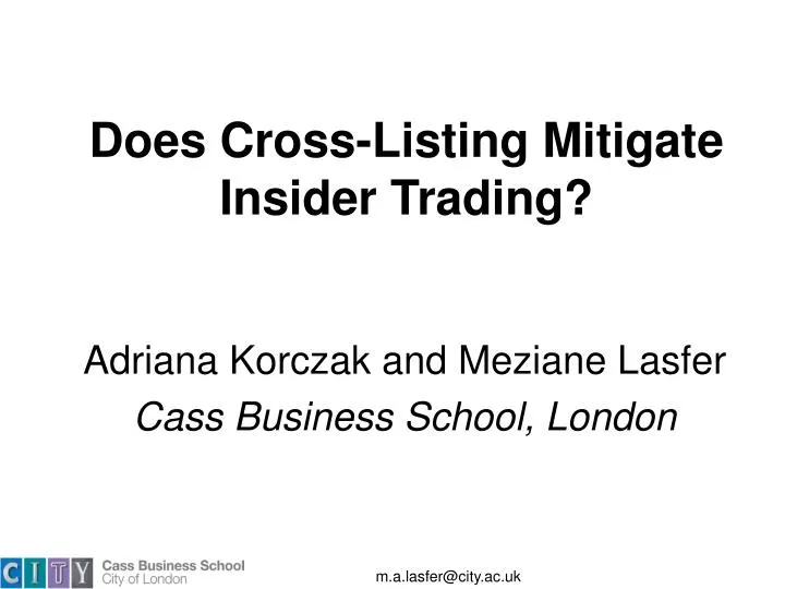 does cross listing mitigate insider trading