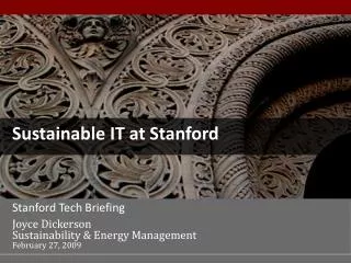 Sustainable IT at Stanford