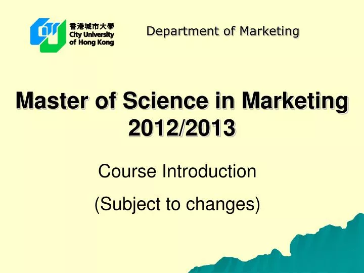 master of science in marketing 2012 2013