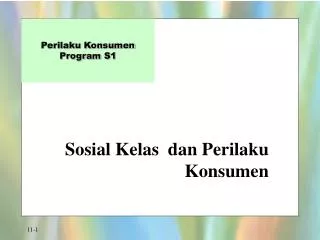 Sosial Kelas dan Perilaku Konsumen