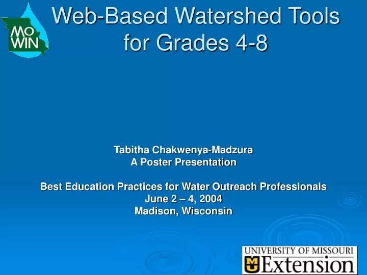 web based watershed tools for grades 4 8