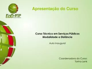 apresenta o do curso