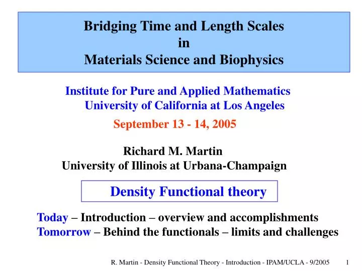 bridging time and length scales in materials science and biophysics