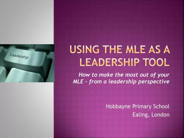 using the mle as a leadership tool