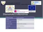 Ekonomika a ekonómia - slide 1