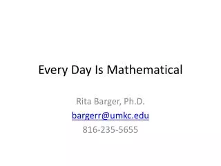 Every Day Is Mathematical