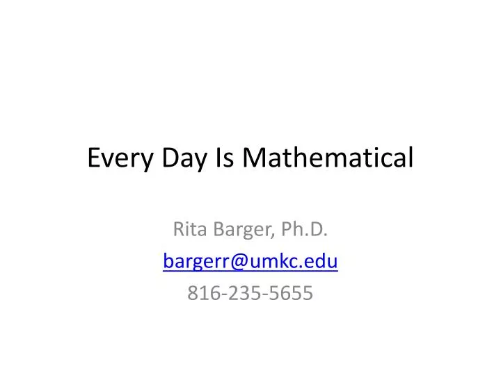every day is mathematical