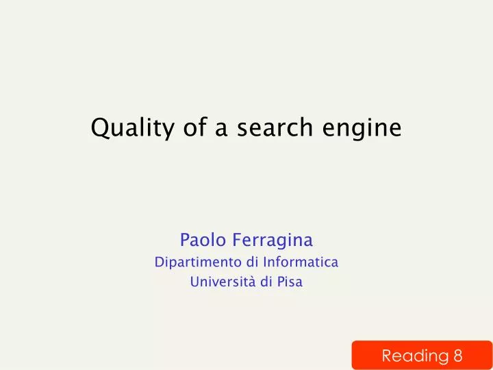 quality of a search engine