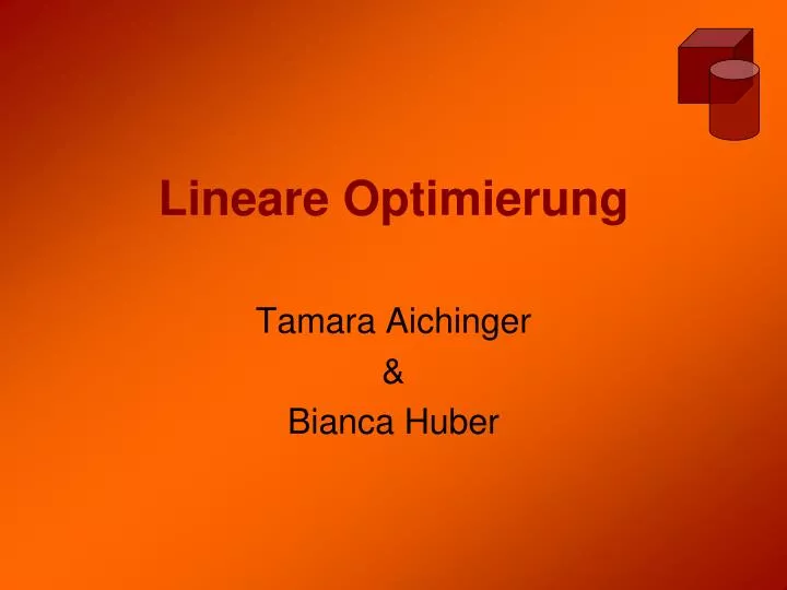 lineare optimierung