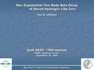 Non-Exponential Two-Body Beta Decay of Stored Hydrogen-Like Ions