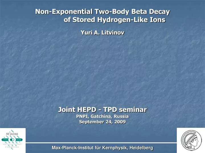 non exponential two body beta decay of stored hydrogen like ions