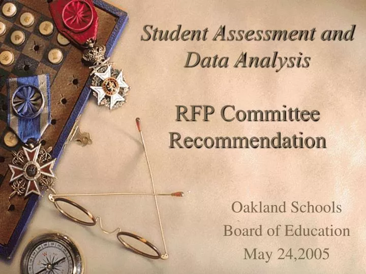 student assessment and data analysis rfp committee recommendation