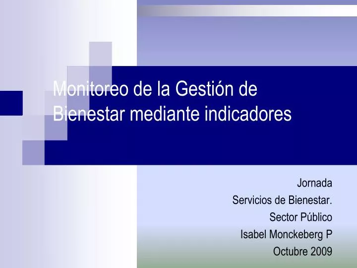 monitoreo de la gesti n de bienestar mediante indicadores