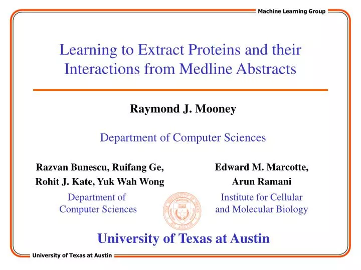 learning to extract proteins and their interactions from medline abstracts
