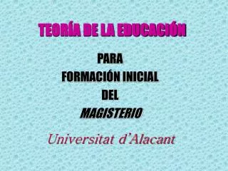 teor a de la educaci n