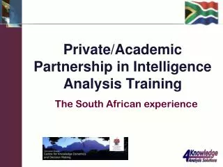 Private/Academic Partnership in Intelligence Analysis Training