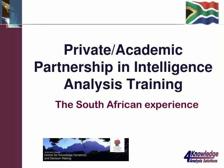 private academic partnership in intelligence analysis training