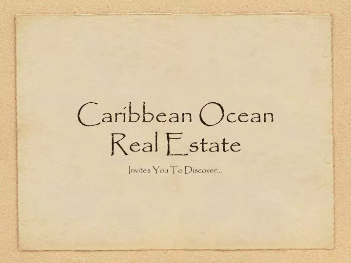 caribbean ocean real estate