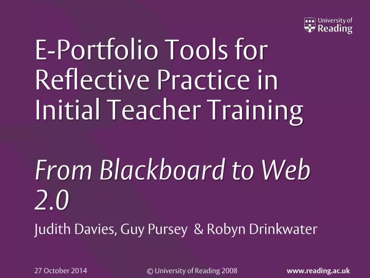 e portfolio tools for reflective practice in initial teacher training from blackboard to web 2 0