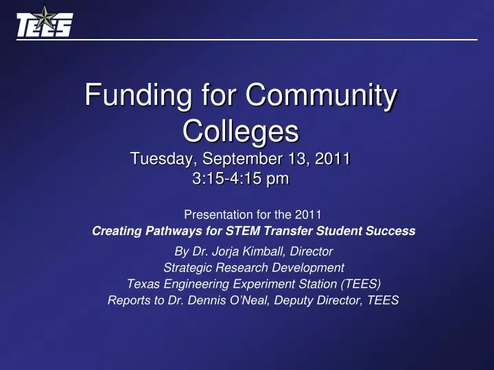 funding for community colleges tuesday september 13 2011 3 15 4 15 pm