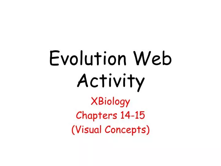 evolution web activity