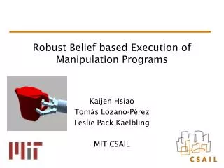 Robust Belief-based Execution of Manipulation Programs