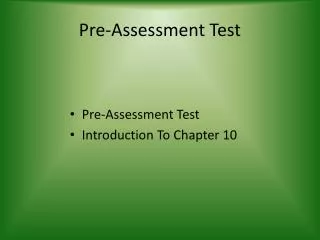 Pre-Assessment Test