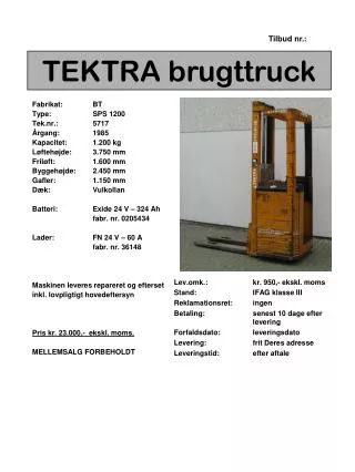 tektra brugttruck
