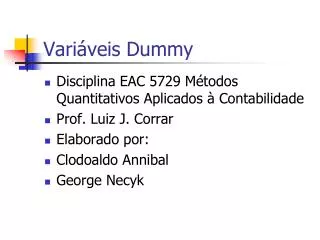 vari veis dummy