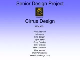 Senior Design Project Cirrus Design