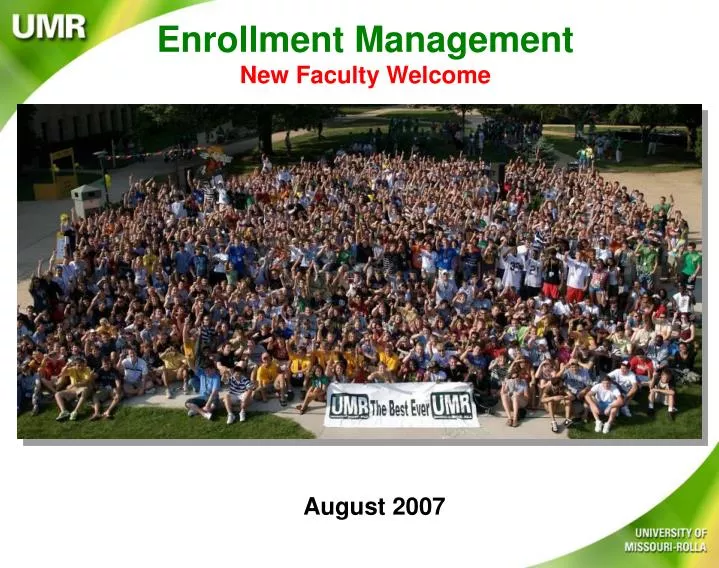 enrollment management new faculty welcome