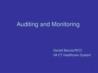 Auditing and Monitoring