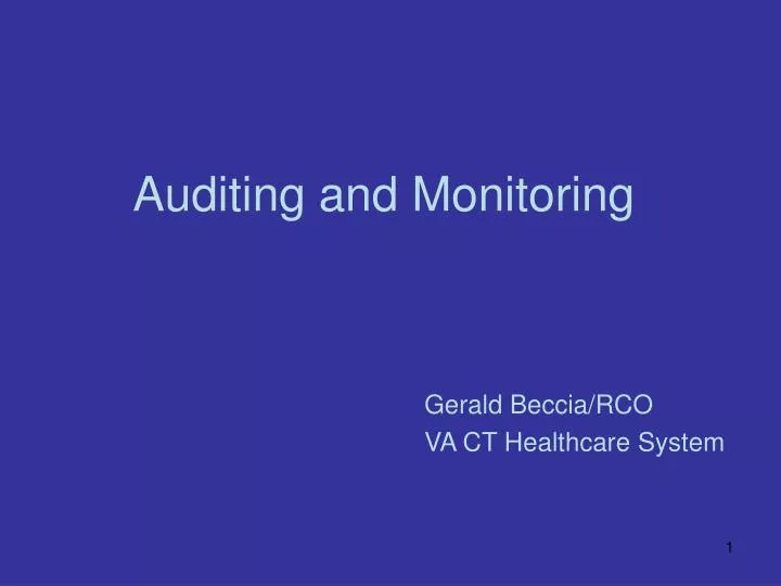 auditing and monitoring