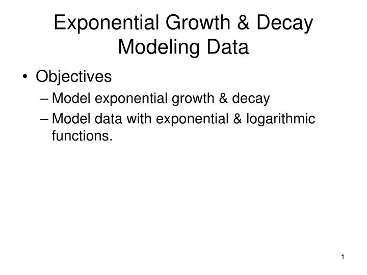 exponential growth decay modeling data