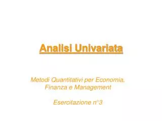 analisi univariata