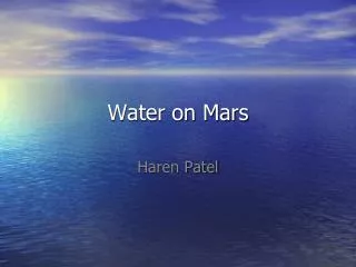 Water on Mars