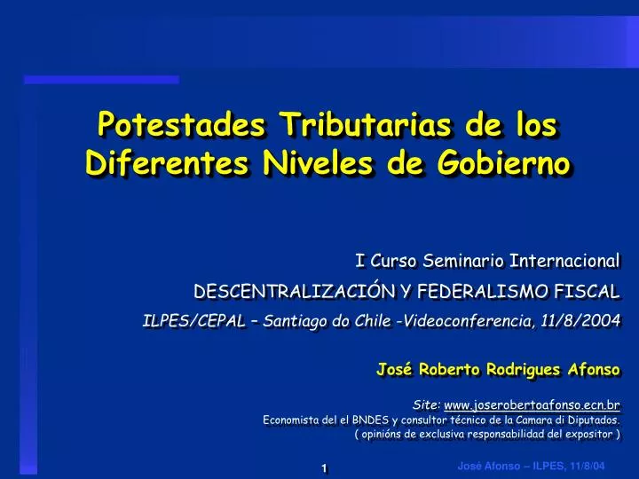 potestades tributarias de los diferentes niveles de gobierno