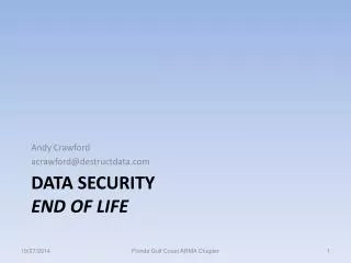 Data Security End of life
