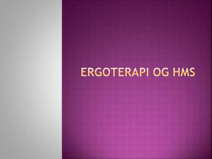 ergoterapi og hms