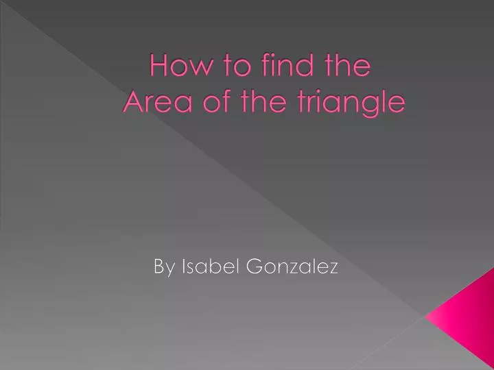 how to find the area of the triangle