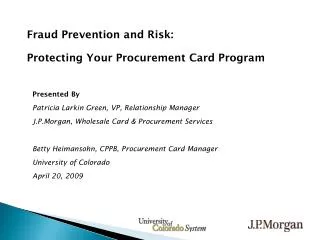 Fraud Prevention and Risk: Protecting Your Procurement Card Program