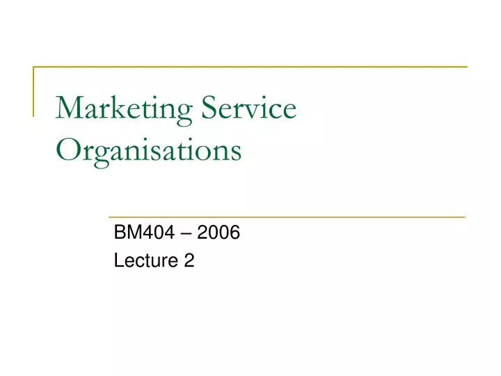 marketing service organisations