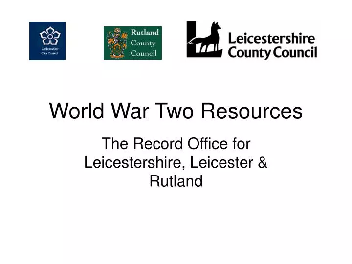 world war two resources