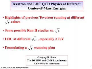 Tevatron and LHC QCD Physics at Different Center-of-Mass Energies