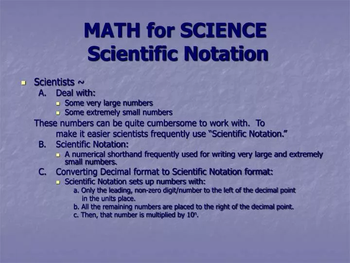 math for science scientific notation