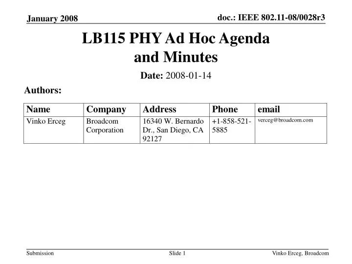 lb115 phy ad hoc agenda and minutes