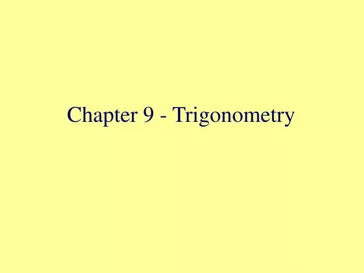 chapter 9 trigonometry