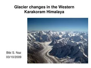 Glacier changes in the Western Karakoram Himalaya